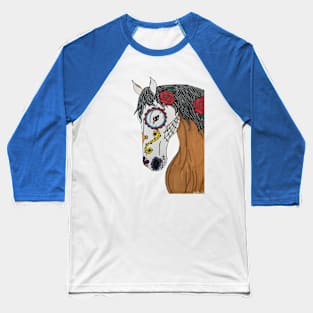 Sugar Skull Horse Baseball T-Shirt